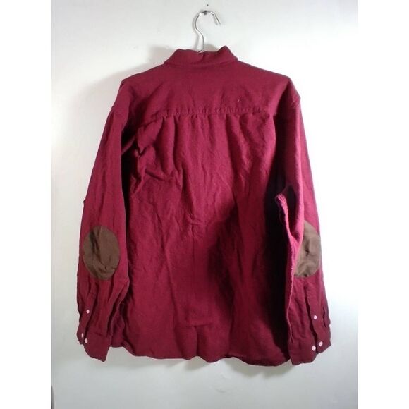 NWT Crown & Ivy Mens Red and Brown Elbow Patch Long Sleeve Button Down Classic F - Picture 2 of 9